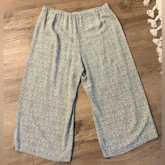 Eileen Fisher Broken Chevron Patterned Wide Crop Pants - Picture 4 of 6